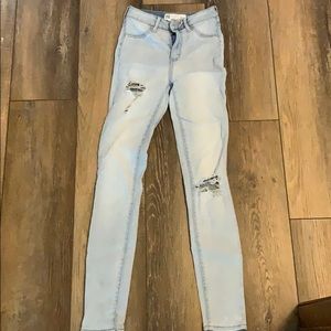 light wash ripped jeans